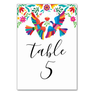 Numéro De Table Oiseaux mexicains d'inspiration vive et Mariage fl
