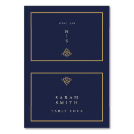 Numéro De Table Old Money Navy Blue Wedding Table Place Card
