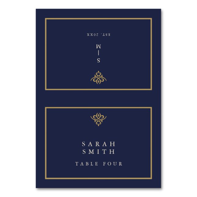 Numéro De Table Old Money Navy Blue Wedding Table Place Card (Par défaut)