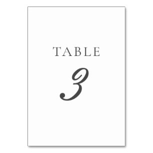 Numéro De Table Olivia Simple Elegant Mariage gris