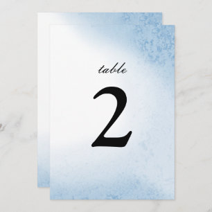 Numéro de table Ombre aquarelle   Bleu