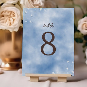Numéro De Table On peut attendre le Baby shower bleu Pastel