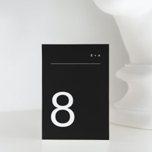 Numéro De Table Onyx Tuxedo Simple Plain Moderne Premium Élégant