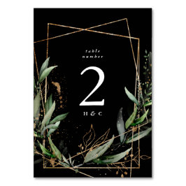 Numéro De Table Or Géométrique Diamant Eucalyptus Premium Onyx
