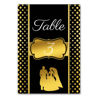 Numéro De Table Or noir