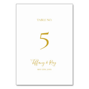 Numéro de table or simple et élégant