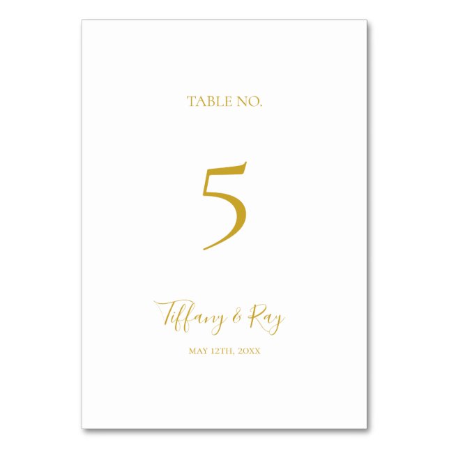 Numéro de table or simple et élégant (Par défaut)