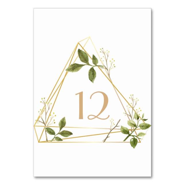 Numéro De Table or terrarium botanique aquarelle illustration (Par défaut)