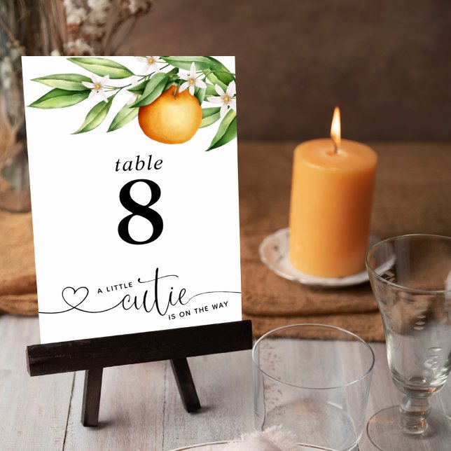Numéro De Table Oranges de baby shower Little Cutie (Créateur téléchargé)
