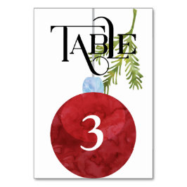 Numéro De Table Ornement de Noël rougeRéception de mariage