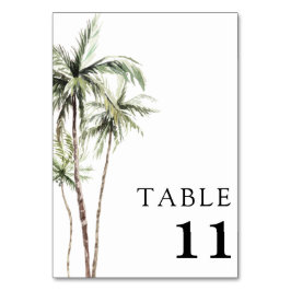 Numéro De Table Palm Tree Tropical | Mariage minimal