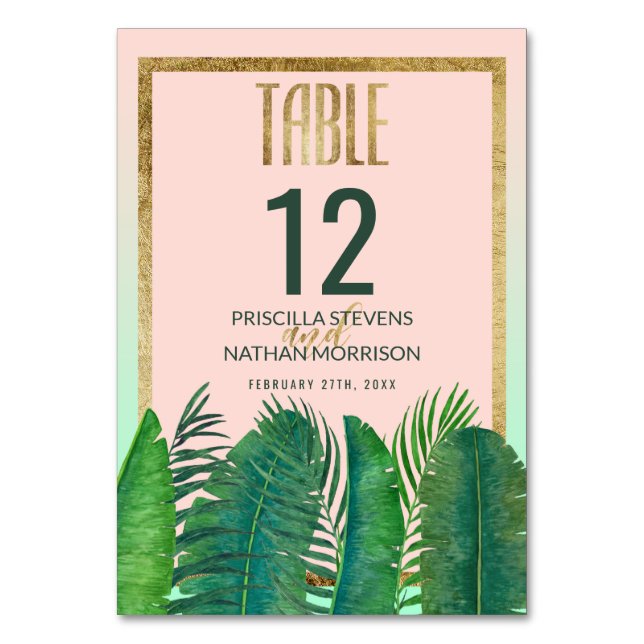 Numéro De Table Palmier Tropical Banana Leaf Gold (Par défaut)