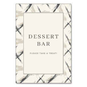 Numéro De Table Pancarte d'invitation au bar à desserts neutre