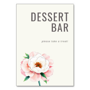 Numéro De Table Panneau de bar à desserts à l'aquarelle crème joye