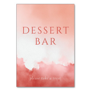Numéro De Table Panneau de bar à desserts aquarelle rose joyeux