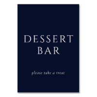Panneau de bar à desserts élégant bleu marine