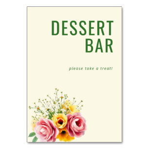 Numéro De Table Panneau de bar à desserts floral pastel joyeux