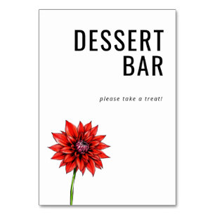 Numéro De Table Panneau de bar à desserts floral rouge joyeux