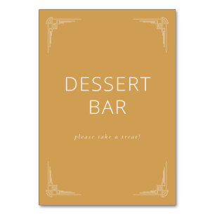 Numéro De Table Panneau de bar à desserts jaune moutarde chaud