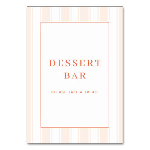 Numéro De Table Panneau de bar à desserts minimaliste aux pêches c