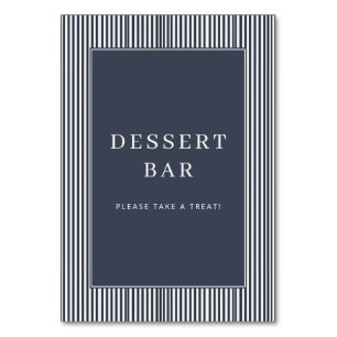 Numéro De Table Panneau de bar à desserts minimaliste bleu marine