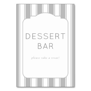 Numéro De Table Panneau de bar à desserts minimaliste gris invitan