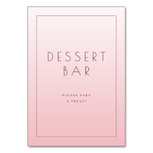 Numéro De Table Panneau de bar à desserts minimaliste rose joyeux