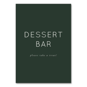 Numéro De Table Panneau de bar à desserts minimaliste vert foncé i