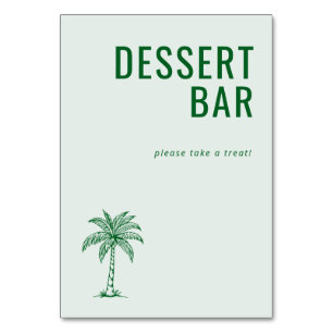 Numéro De Table Panneau de bar à desserts minimaliste vert invitan