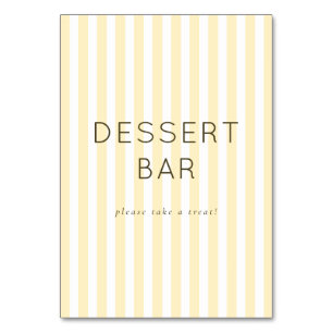 Numéro De Table Panneau de bar à desserts neutre et joyeux