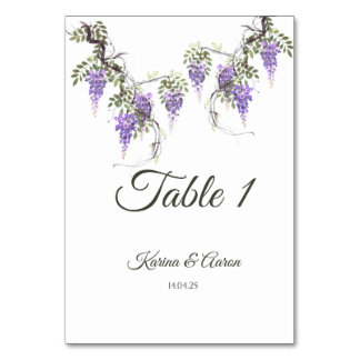 Numéro De Table Panneau de bienvenue de mariage Wisteria