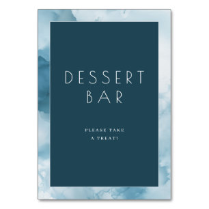 Numéro De Table Panneau de dessert bleu marine invitant