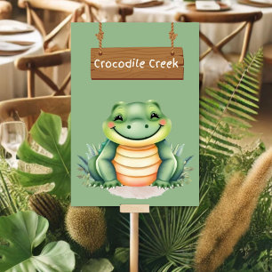 Numéro De Table Panneau de la table Wild Jungle Safari Crocodile C