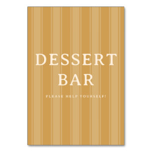 Numéro De Table Panneau de signalisation de bar à desserts minimal