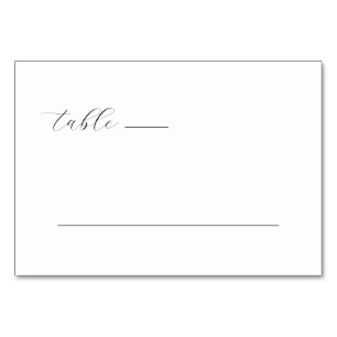 Numéro De Table Panneau de table élégant en écriture cursive noire