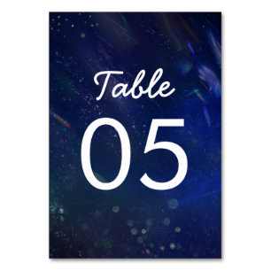 Numéro De Table Panneau du Mariage de la Galaxie bleue