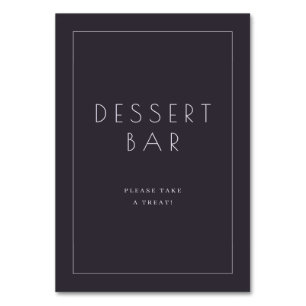 Numéro De Table Panneau élégant de bar à desserts minimaliste au c