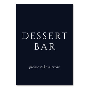 Numéro De Table Panneau élégant pour bar à desserts couleur marine