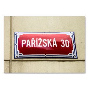 Numéro De Table Panneau rue Prague