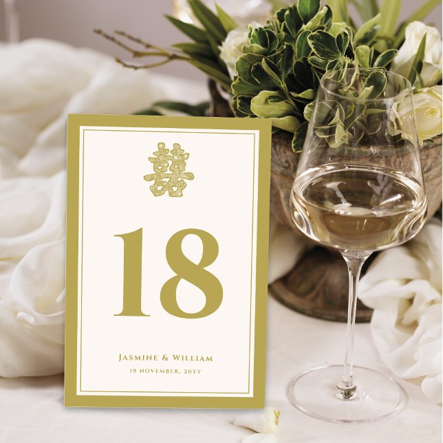 Numéro De Table Papier floral coupé Double bonheur Mariage chinois (Créateur téléchargé)