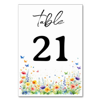 Numéro De Table Papillons du jardin fleuri de printemps Numéros de