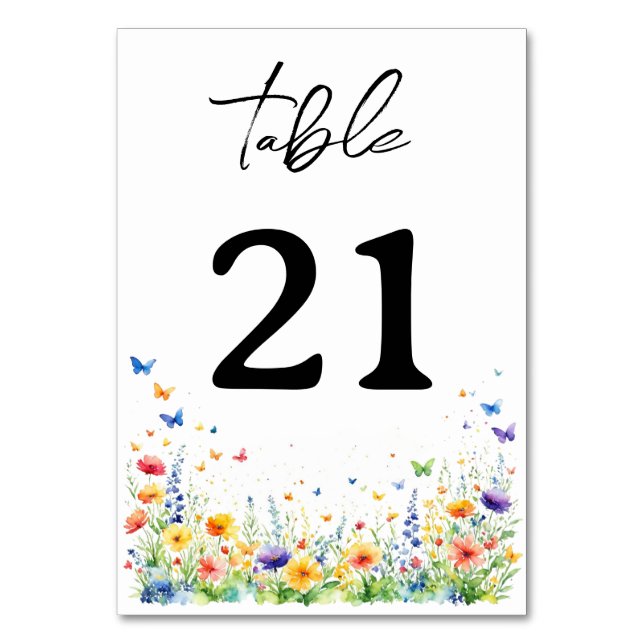 Numéro De Table Papillons du jardin fleuri de printemps Numéros de (Par défaut)