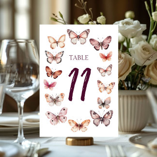 Numéro De Table Papillons Élégants Mariage PERSONNALISÉ