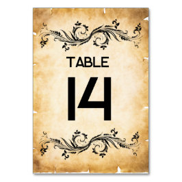 Numéro De Table Parchemin vintage Rustique
