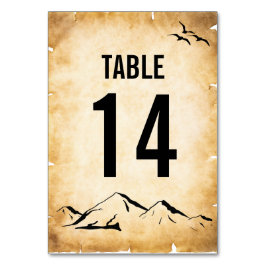 Numéro De Table Parchemin vintage Rustique