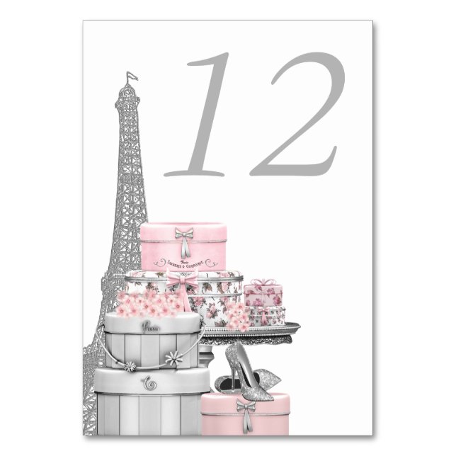 Numéro de table Paris rose (Par défaut)