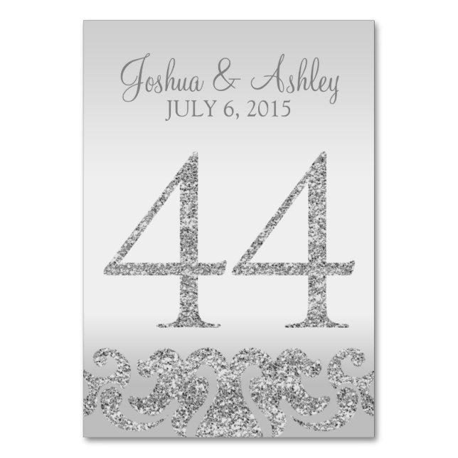 Numéro De Table Parties scintillant Argent Look Mariage Numéros de (Par défaut)