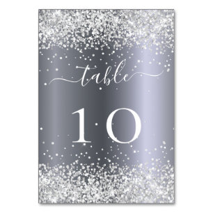 Numéro De Table Parties scintillant blanche argentée scintille gla