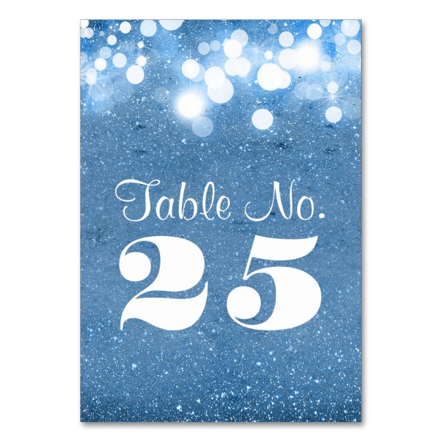 Numéro De Table parties scintillant bleue lumières tableau numéro  (Par défaut)