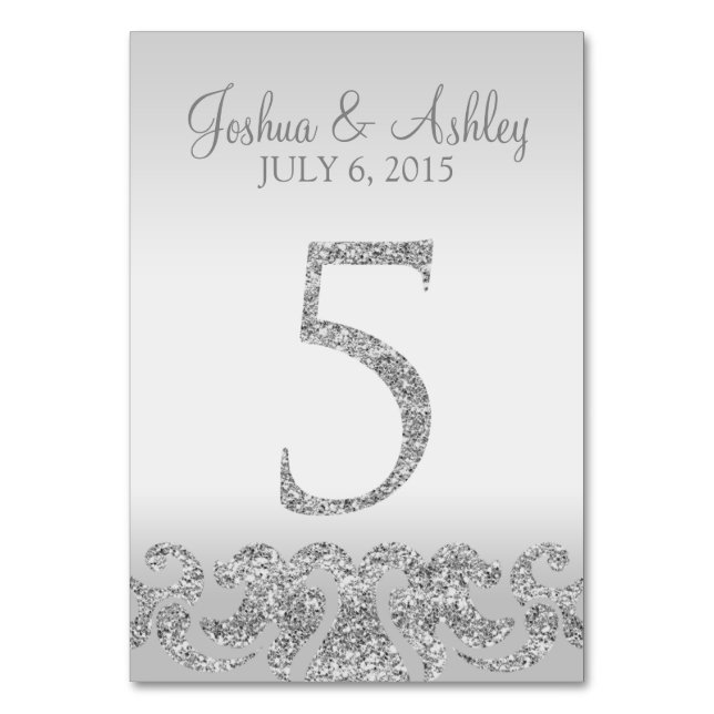 Numéro De Table Parties scintillant d'argent Look Mariage Numéros  (Par défaut)